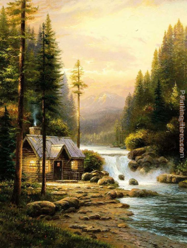 Thomas Kinkade Evening In The Forest